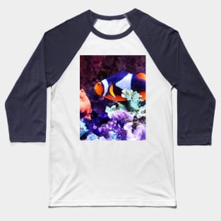 Fish - Clownfish and Coral Baseball T-Shirt